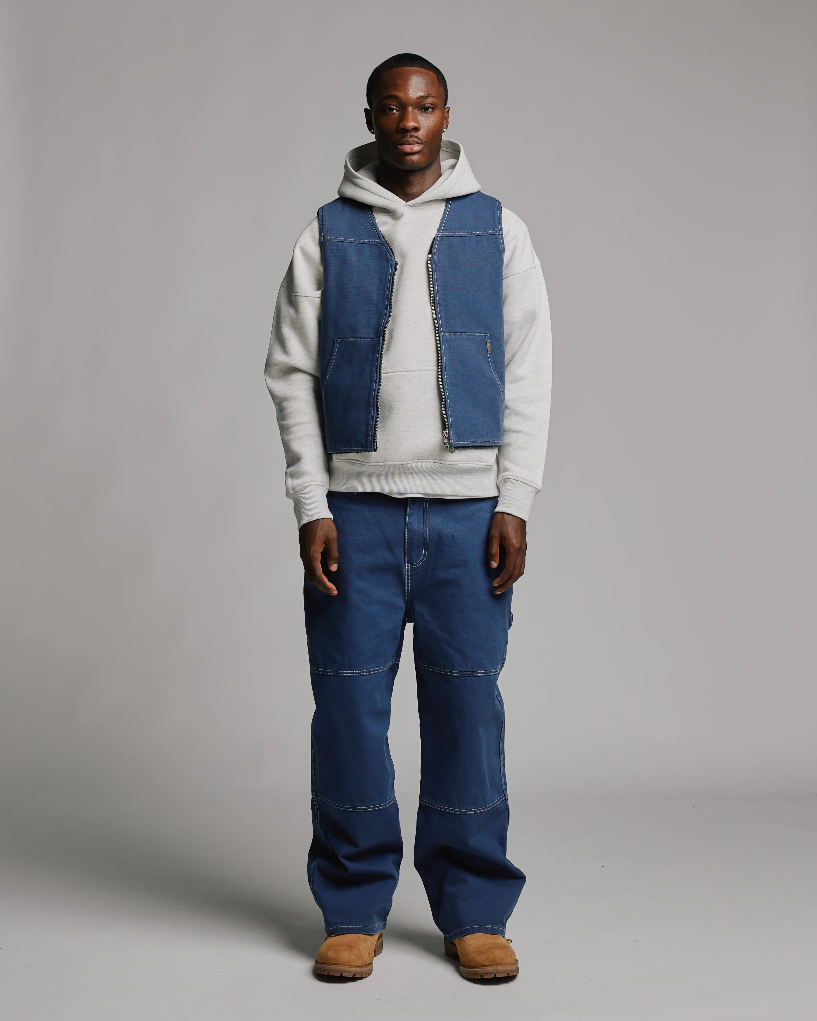 Reversible Workwear Vest - Washed Blue