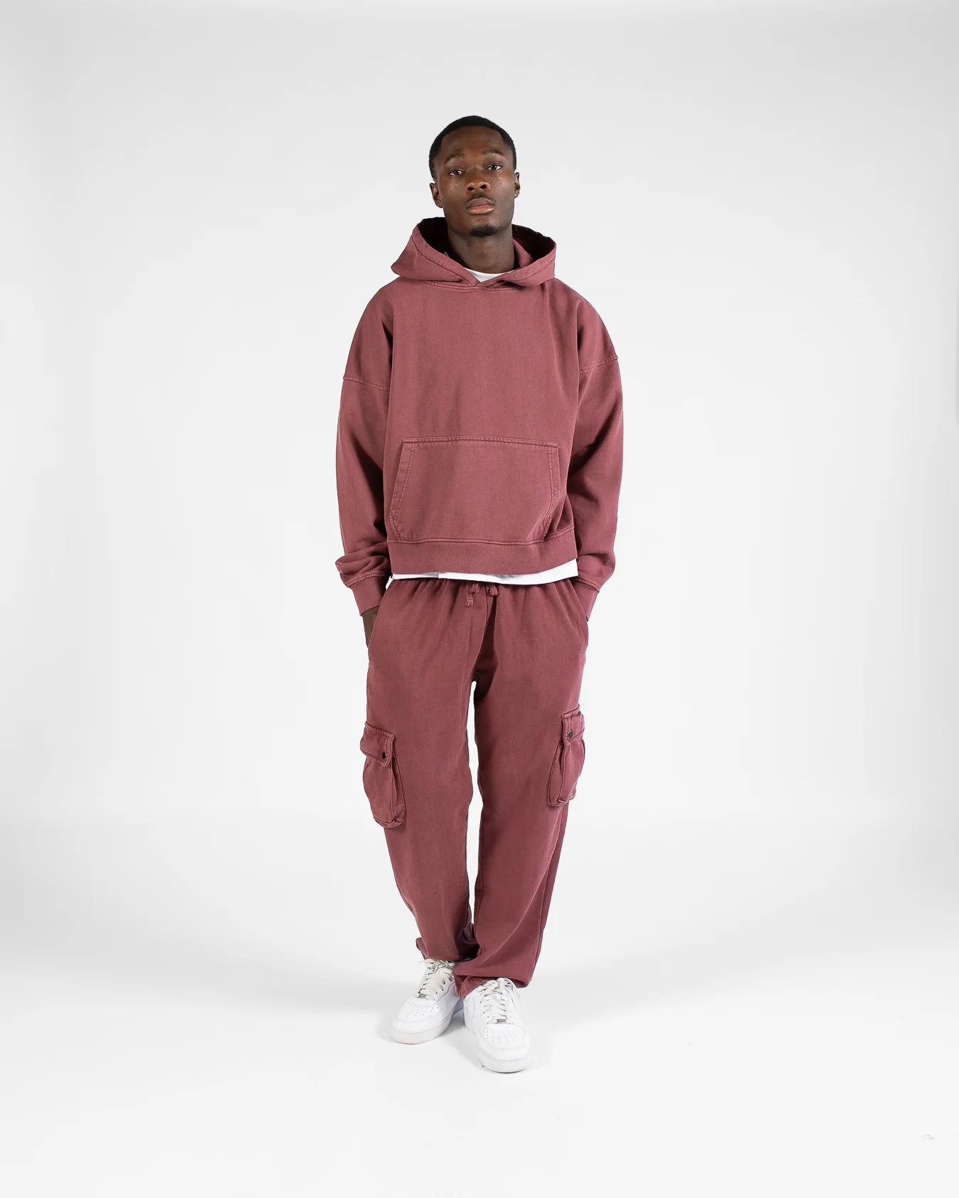 Cropped Hoodie - Vintage Burgundy