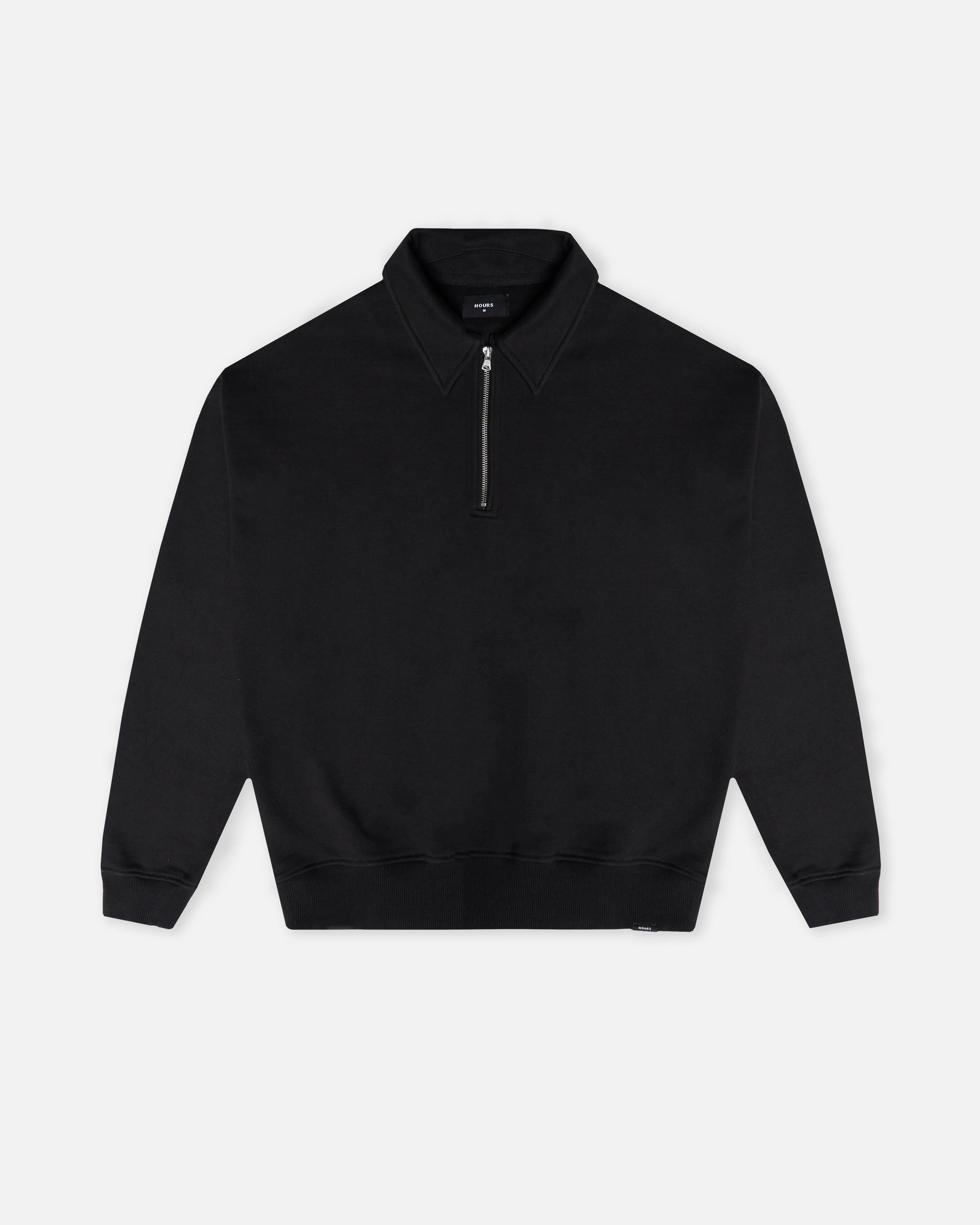 Drop Shoulder 1/4 Zip - Black
