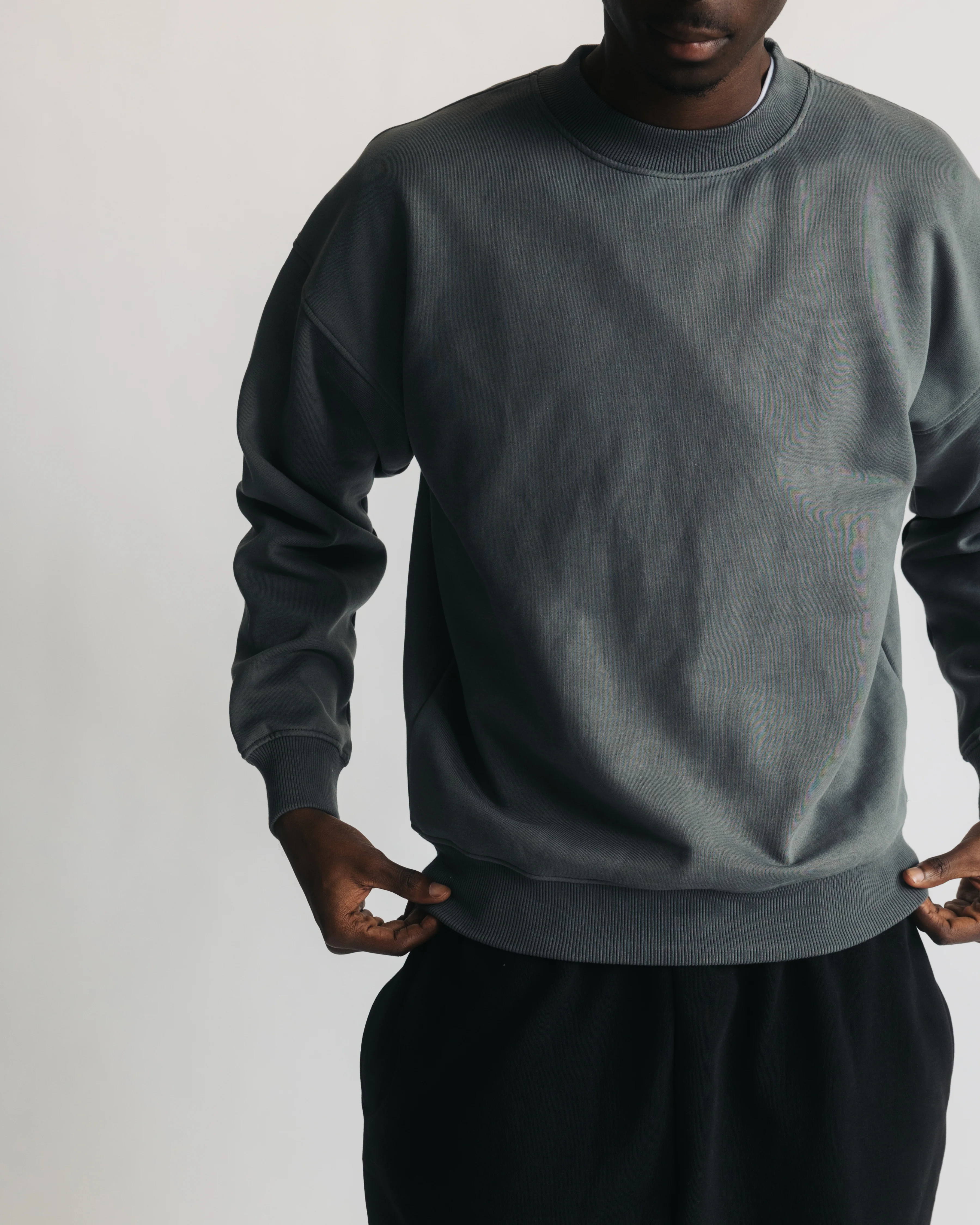 1696-drop-shoulder-crewneck-charcoal-3.webp Drop Shoulder Crewneck - Charcoal