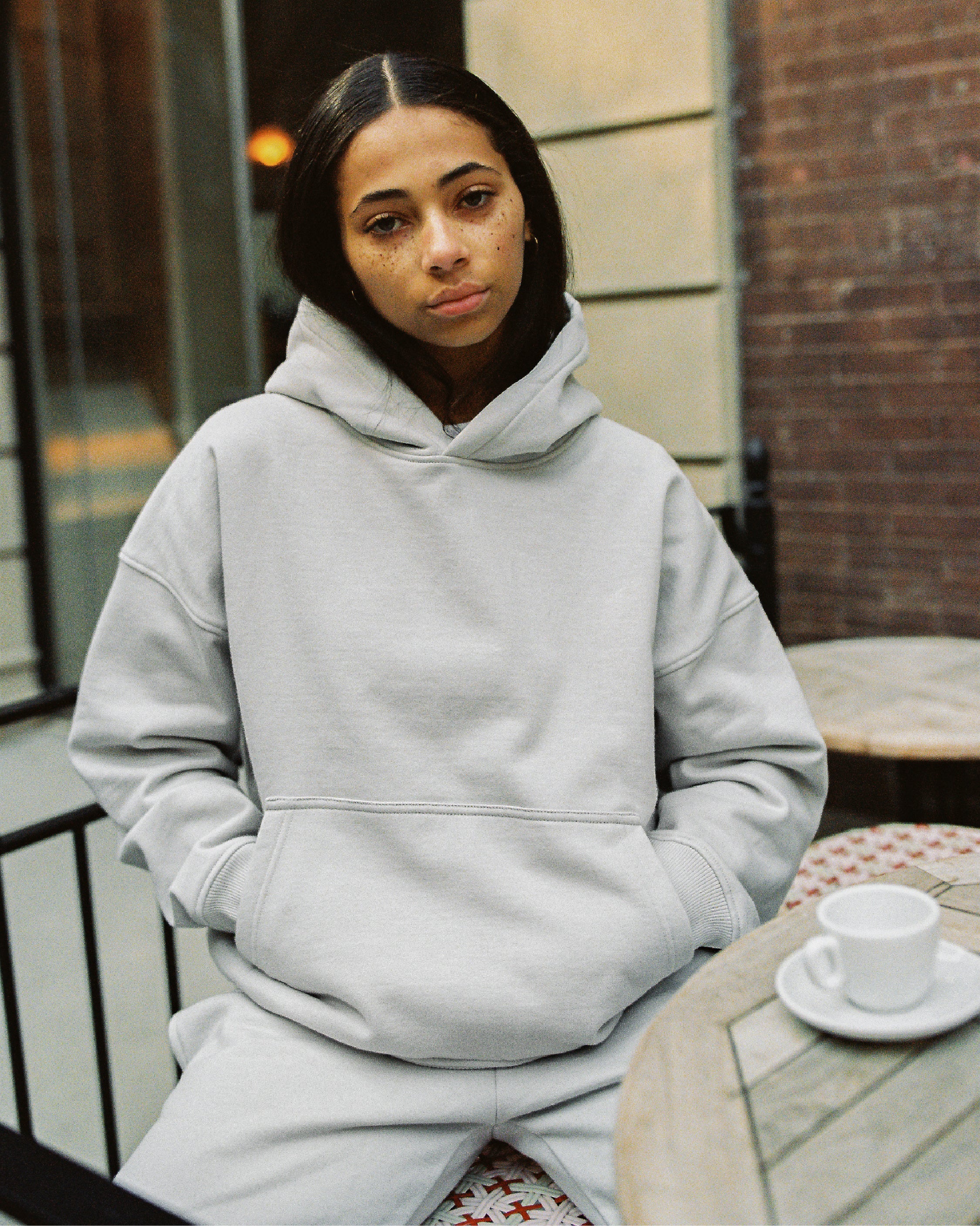 1810-drop-shoulder-hoodie-stone-4.jpg Drop Shoulder Hoodie - Stone