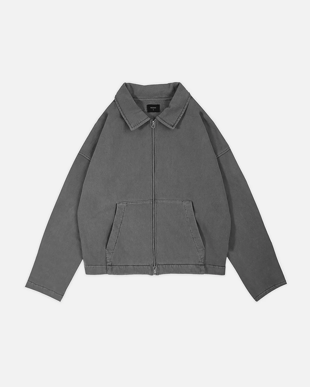 Collared Full Zip - Vintage Grey