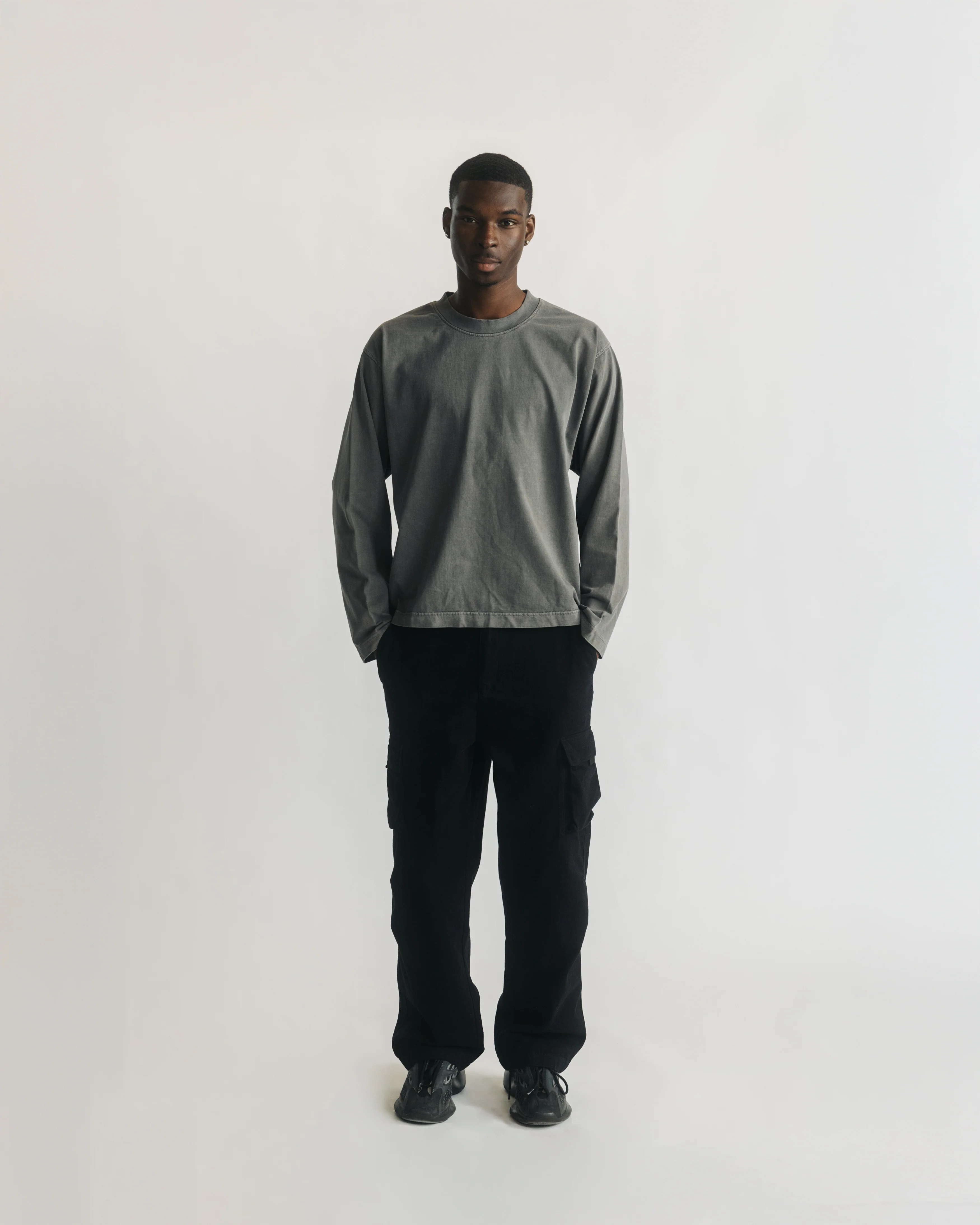 Cropped Long Sleeve - Vintage Grey