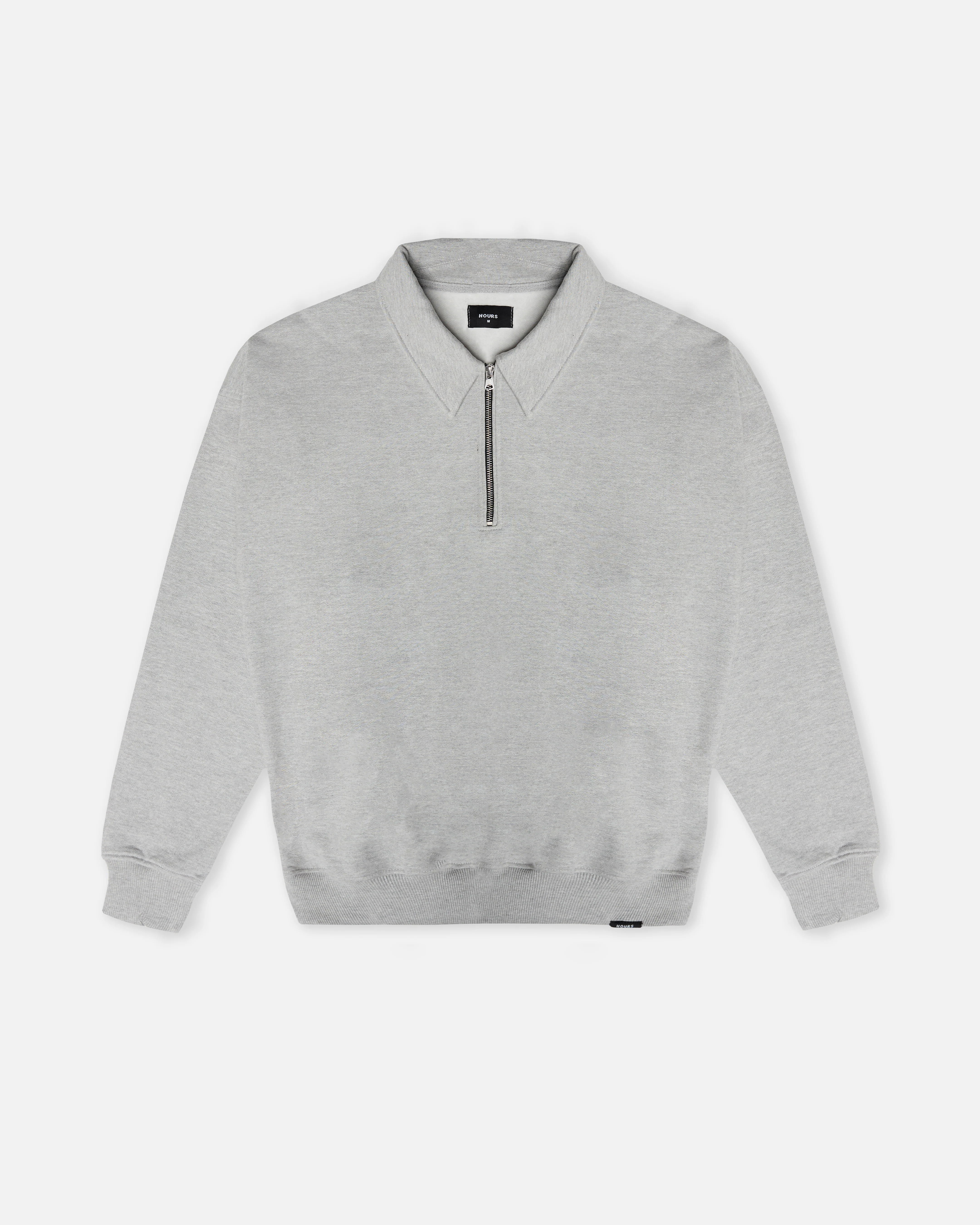 Drop Shoulder 1/4 Zip - Grey