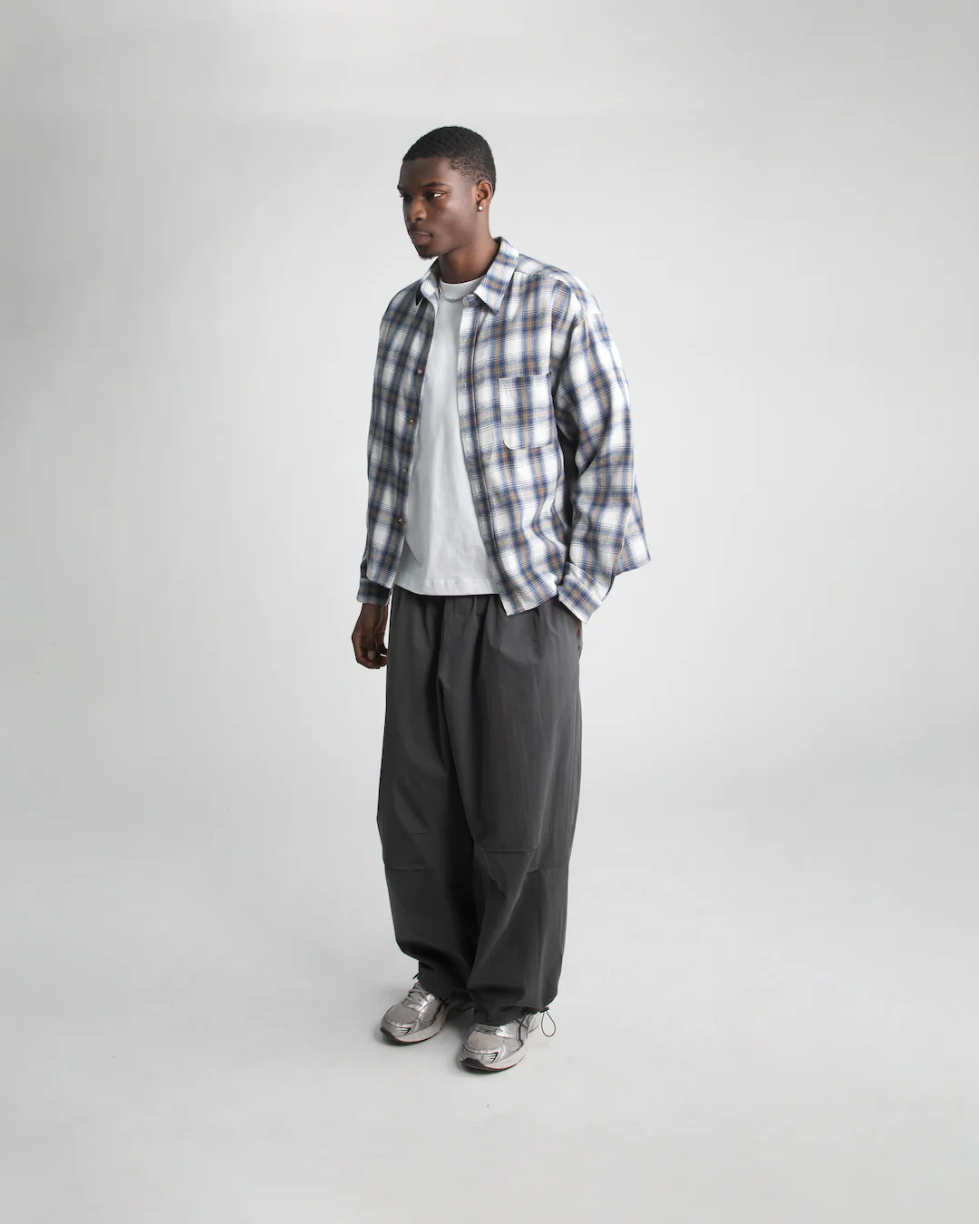 Baggy Nylon Pants - Charcoal