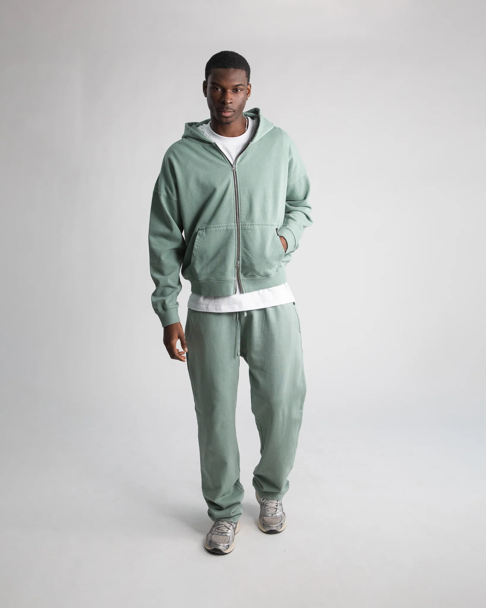 855-drop-shoulder-zip-hoodie-vintage-sage-2.webp Drop Shoulder Zip Hoodie - Vintage Sage