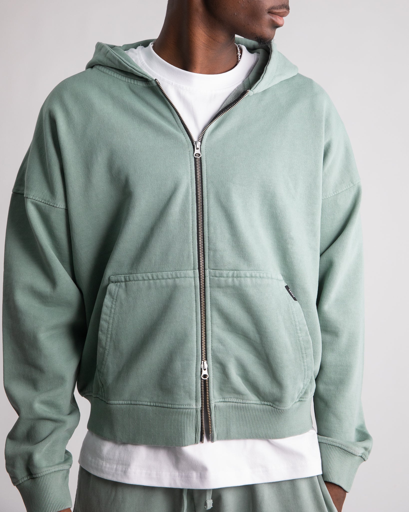 855-drop-shoulder-zip-hoodie-vintage-sage-4.jpg Drop Shoulder Zip Hoodie - Vintage Sage